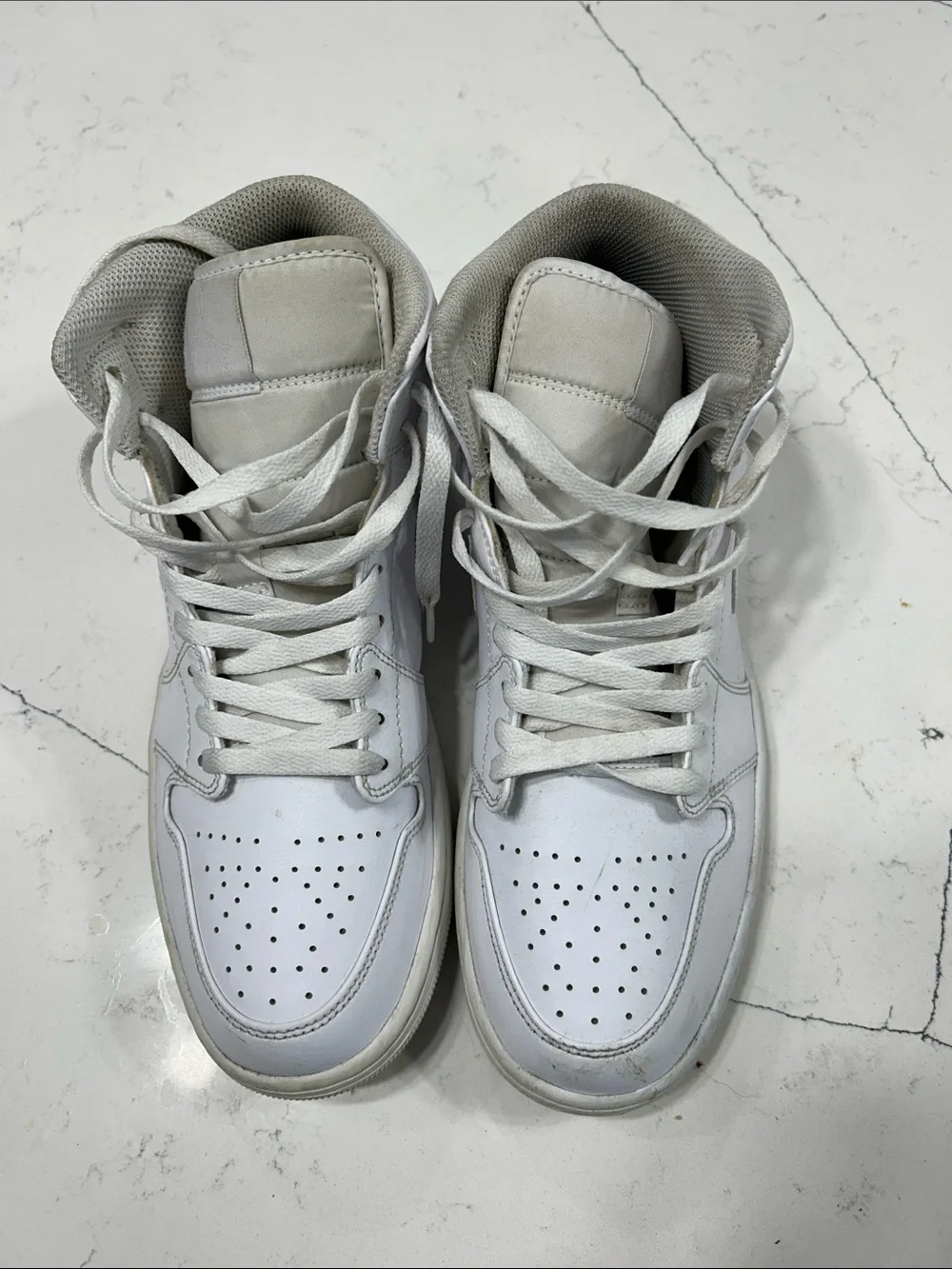Jordan 1 White mid -Top Sneakers